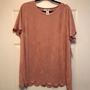 NWT Blush Pink Scalloped edge shirt! 🌸